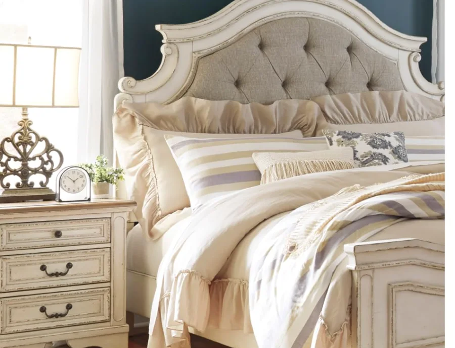 Bedroom furniture in a real room