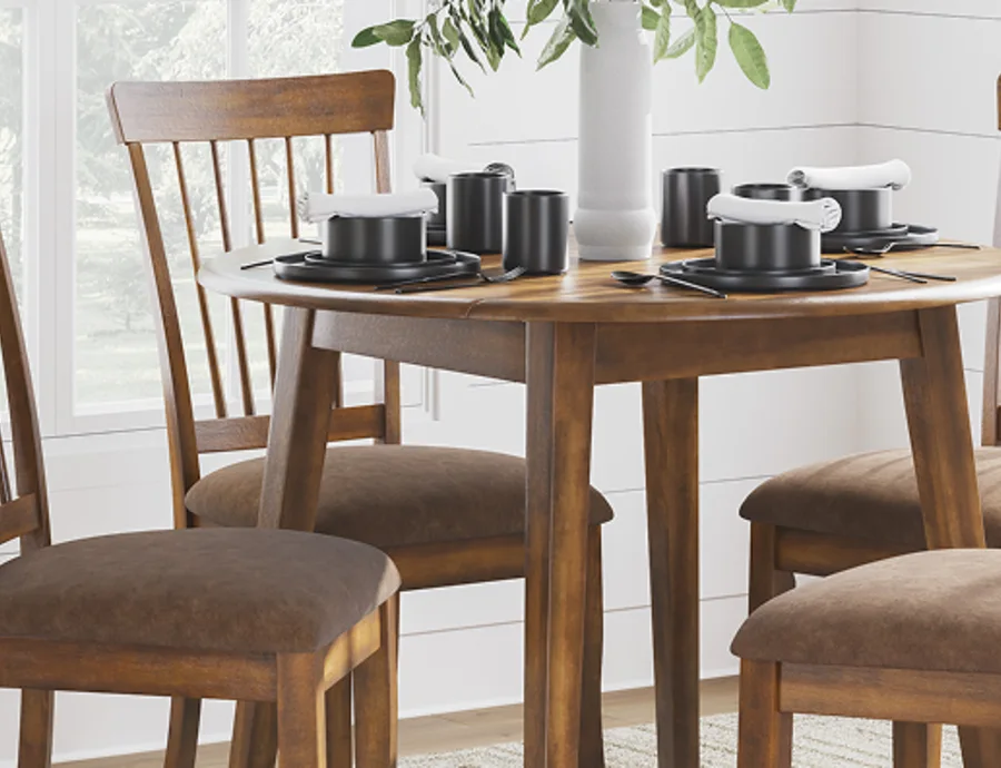 Dining furniture in a real room