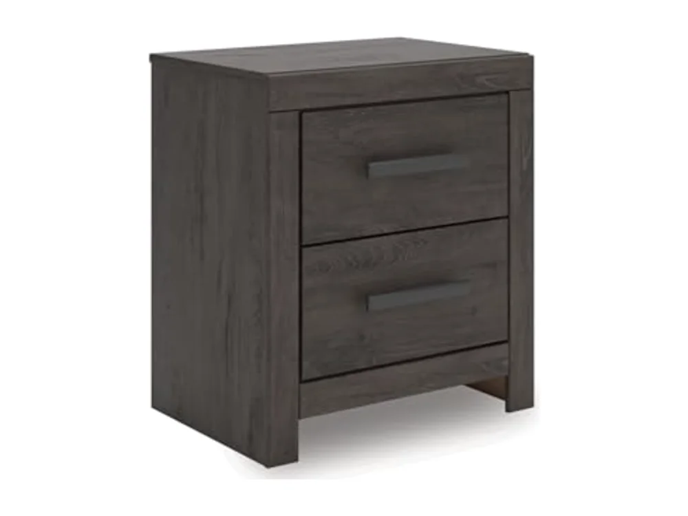 2 Drawer Grey Nightstand