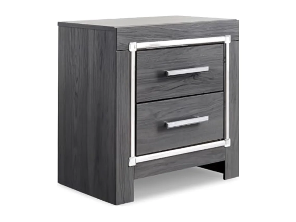 2 Drawer Nightstand with Charging Station