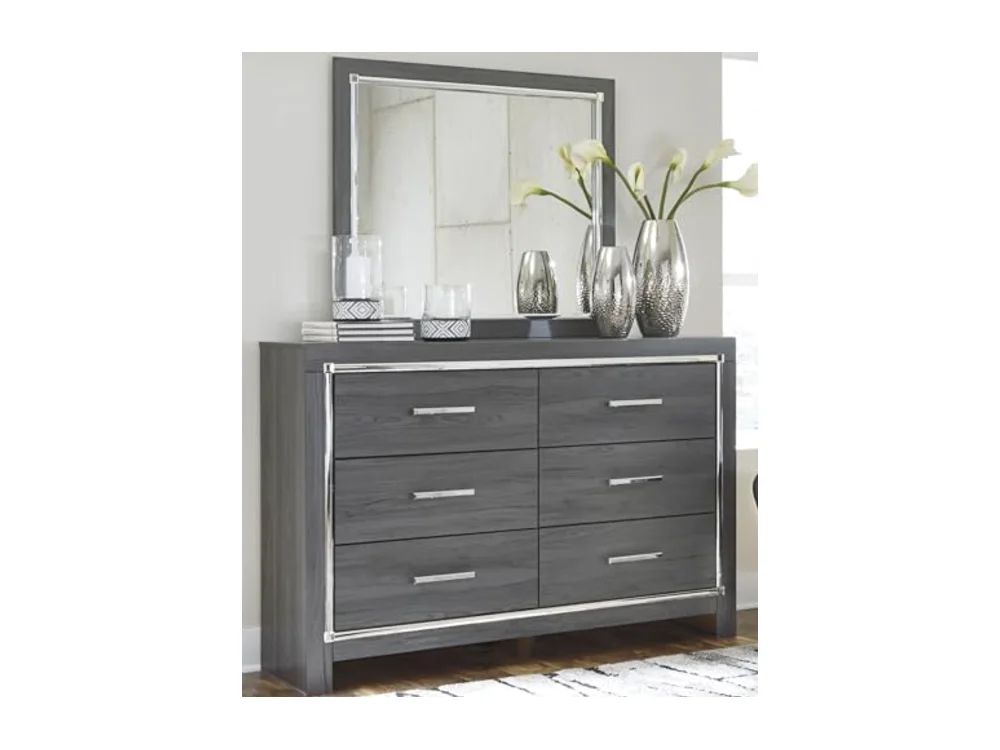 6 Drawer Double Dresser with Mirror