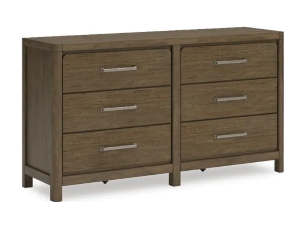 6-Drawer Wood Dresser for Bedroom