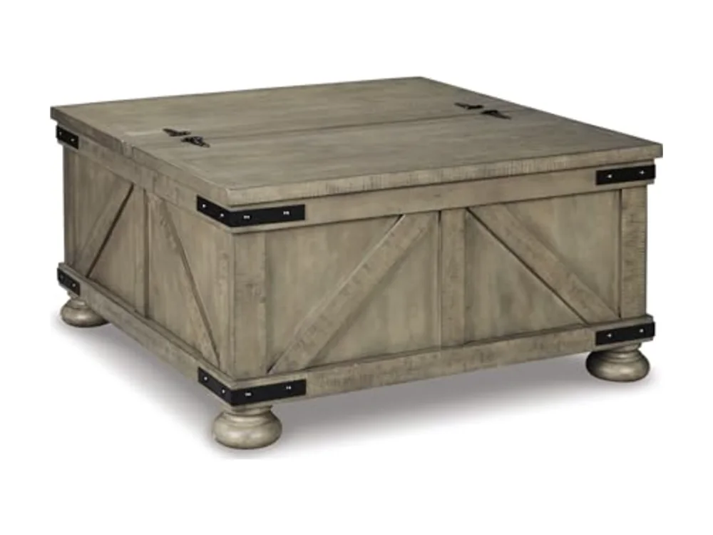 Aldwin Farmhouse Square Coffee Table with Lift Top for Storage