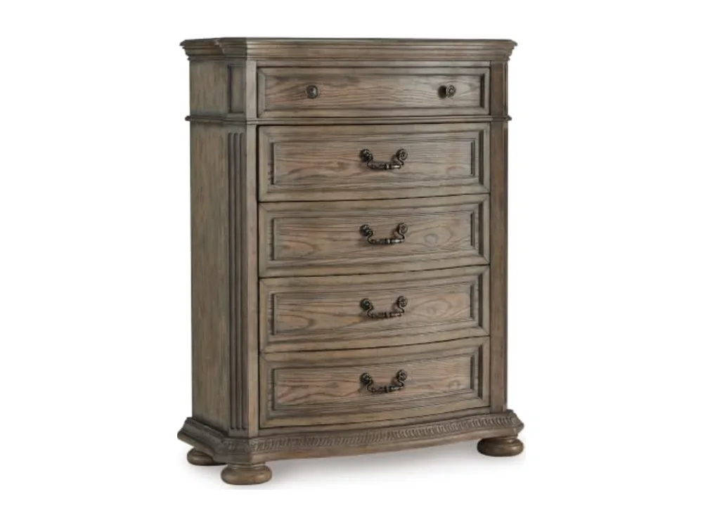 Ardenfield Traditional 5-Drawer Chest with Felt-Lined Top