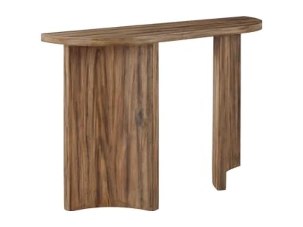 Austanny Rustic Thick-Tabletop Sofa Table with Curved Plinth