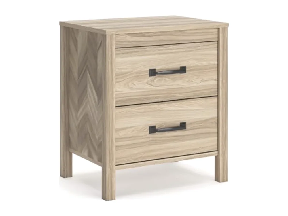 Battelle Nightstand Mid Century Modern 2 Drawer Bedside Table