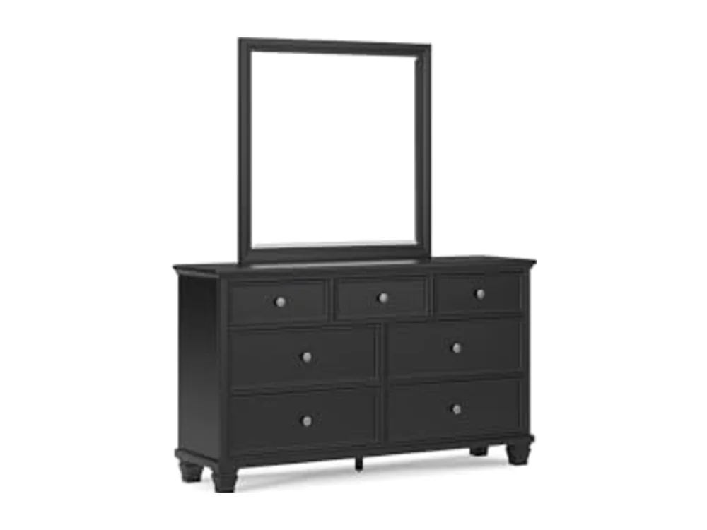 Bedroom Black Dresser with Mirror