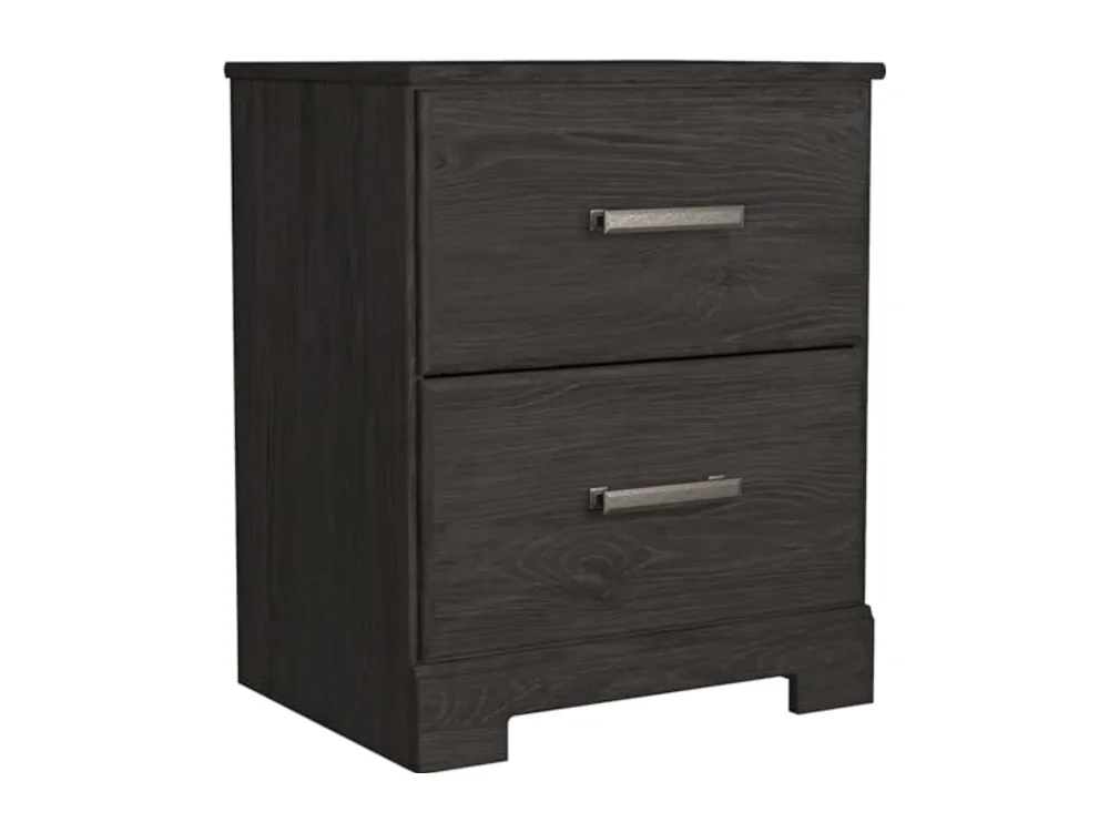 Belachime 2 Drawer Black Nightstand