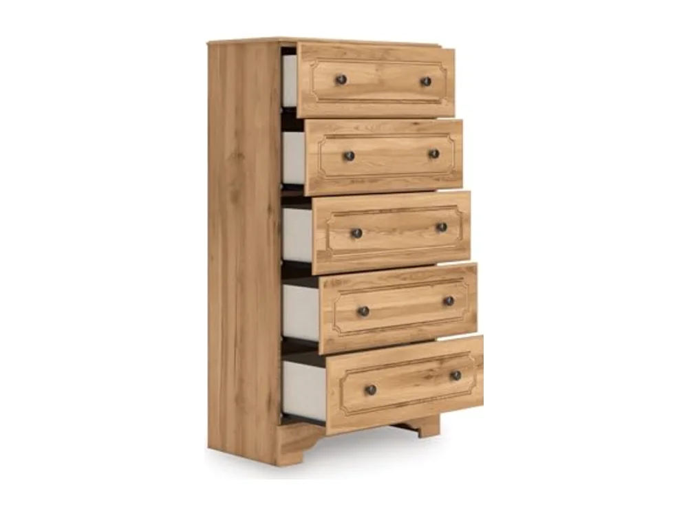Bestmere Farmhouse 5-Drawer Chest with Knobs
