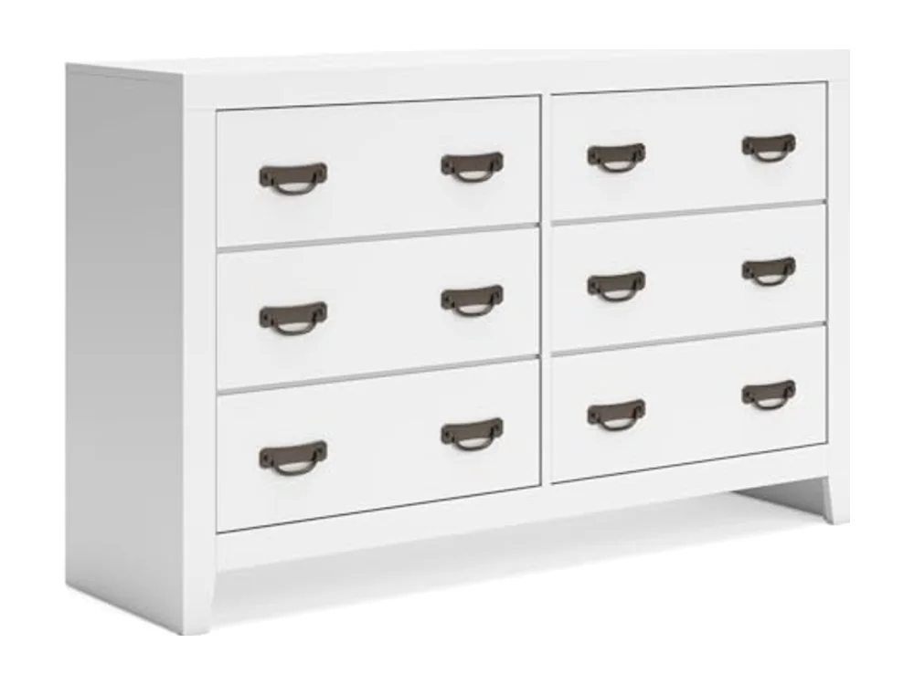 Binterglen 6-Drawer White Dresser