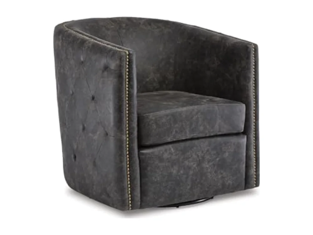 Brentlow Tufted Barrel Accent Swivel Chair