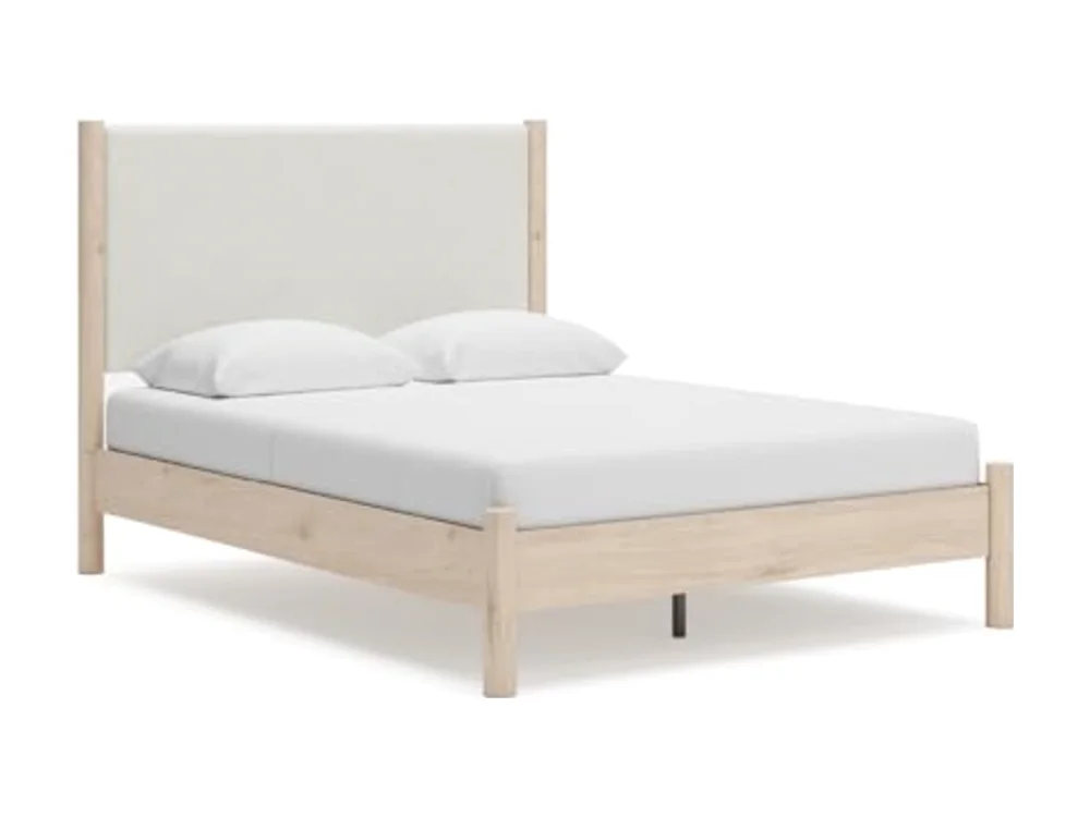Cadmori Scandinavian Queen Upholstered Platform Bed