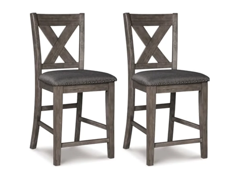 Caitbrook Rustic 24.63" Counter Height Upholstered Barstool