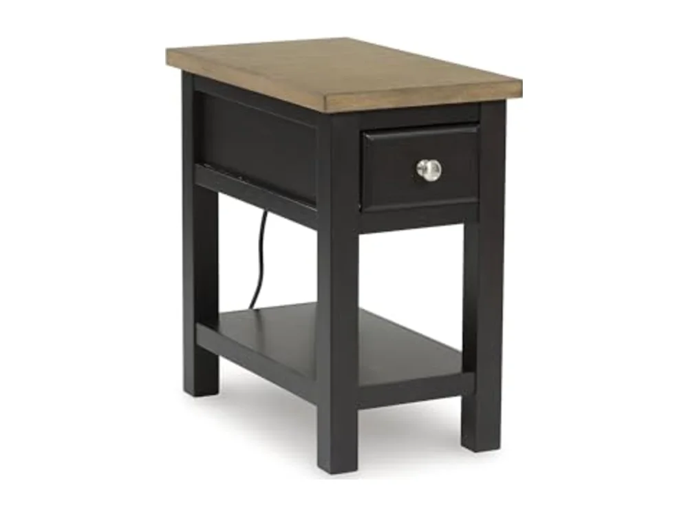 Chairside End Table with Charging Station