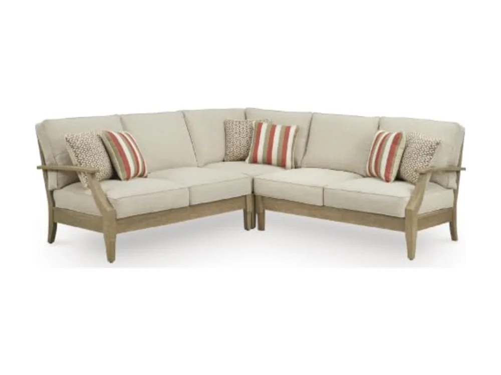 Clare View 3-Piece Wood Patio Sectional