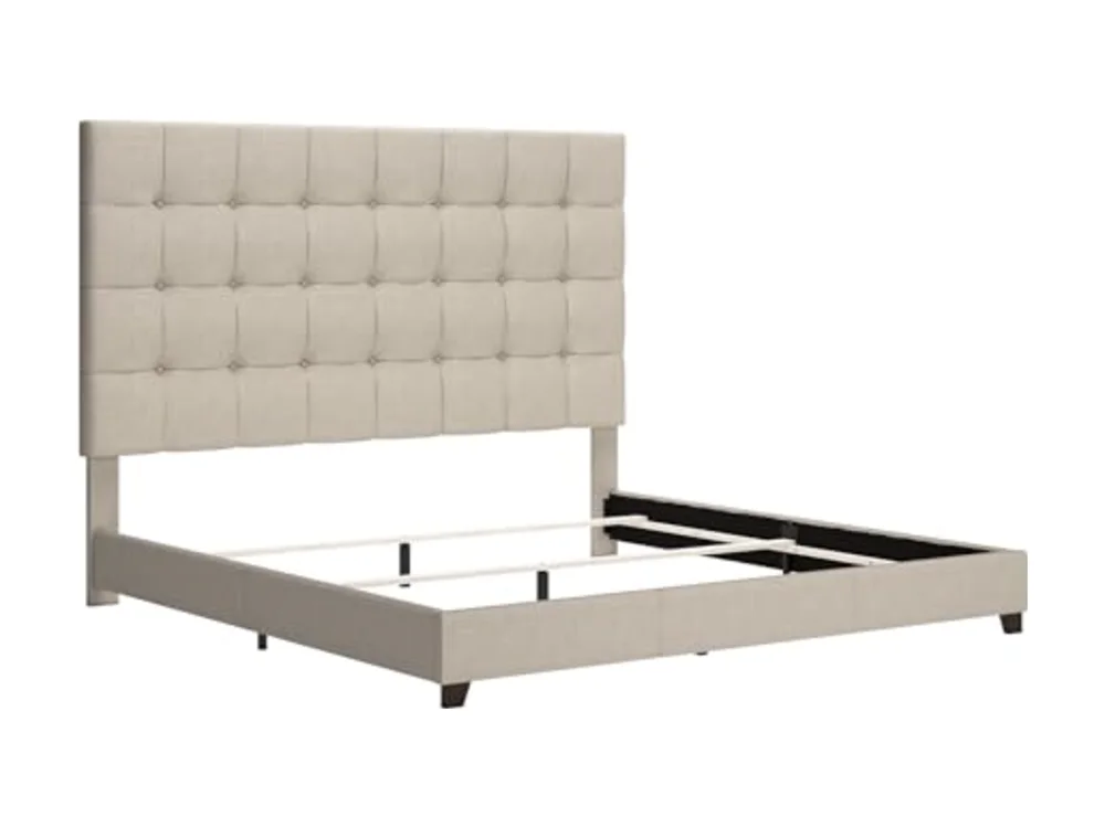 Dolante Modern Farmhouse Button-Tufted Upholstered Platform
