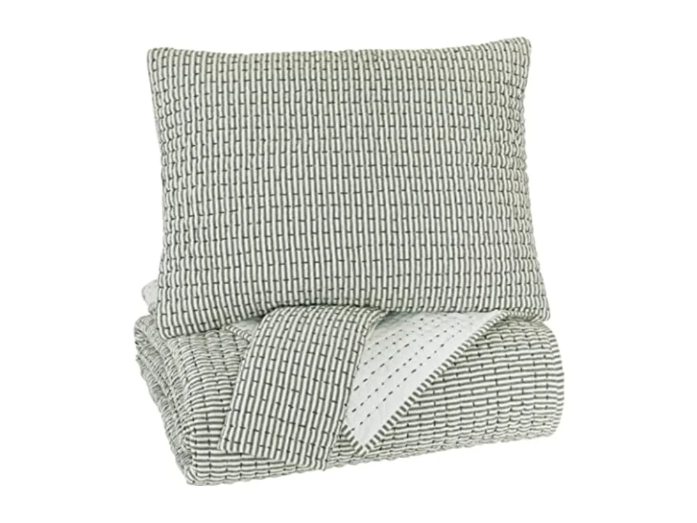 Doralia Modern Striped 3 Piece Coverlet Set with Shams