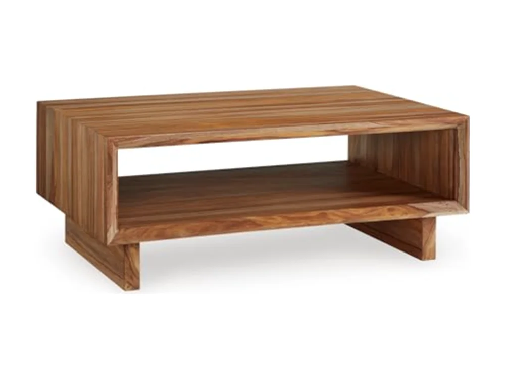Dressonni Rustic Coffee Table with 1 Open Lower Shelf