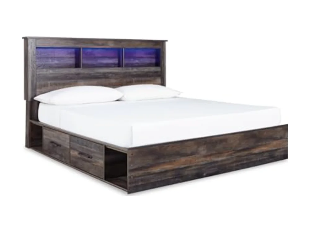 Drystan King Bookcase Bed Frame with Drawers
