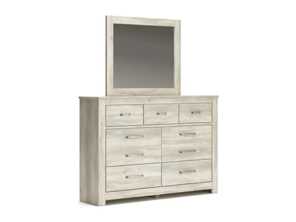 Farmhouse White Whitewash Dresser and Mirror