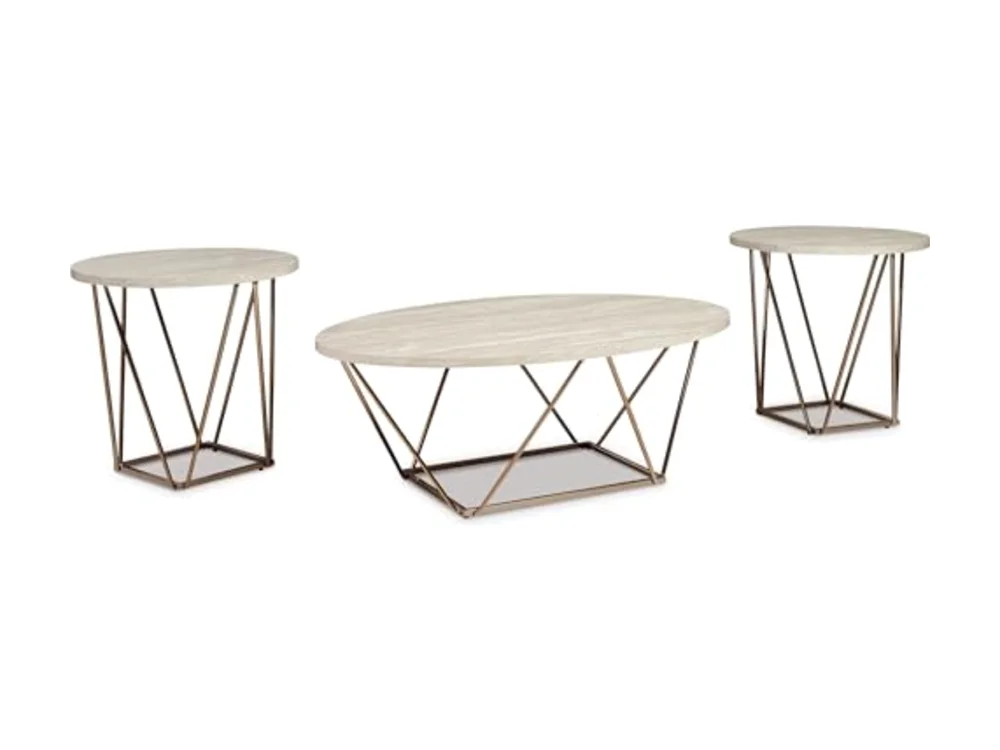 Faux Marble Coffee Table Set of 3