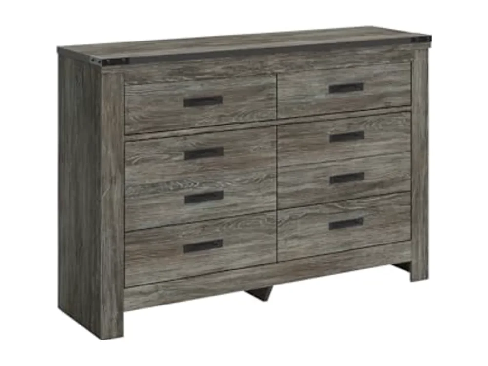 Frandern Casual Rustic Dresser With 6 Smooth-Gliding Drawers