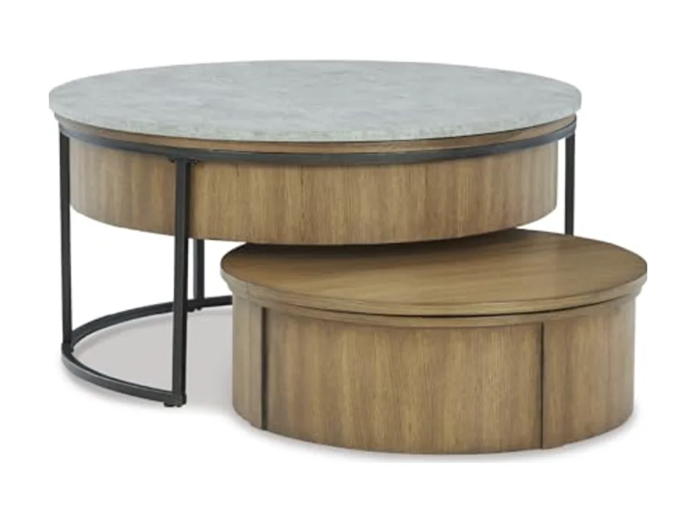 Fridley Contemporary Lift Top Flip Top Nesting Cocktail