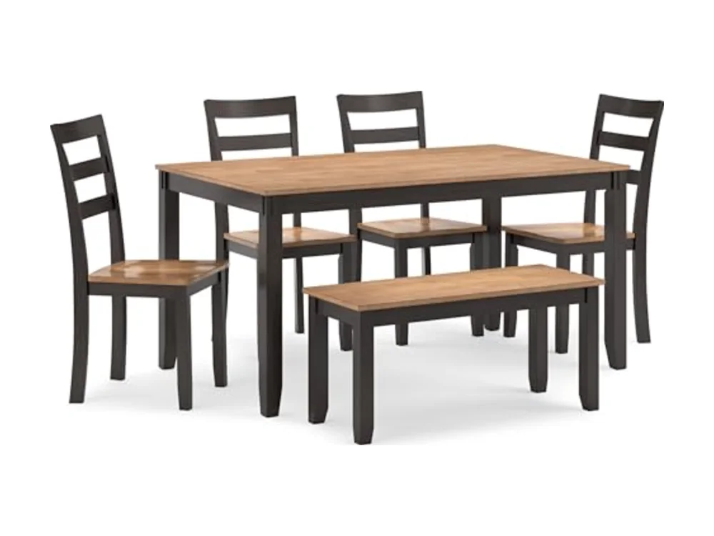 Gesthaven 6-Piece Dining Table Set with Bench