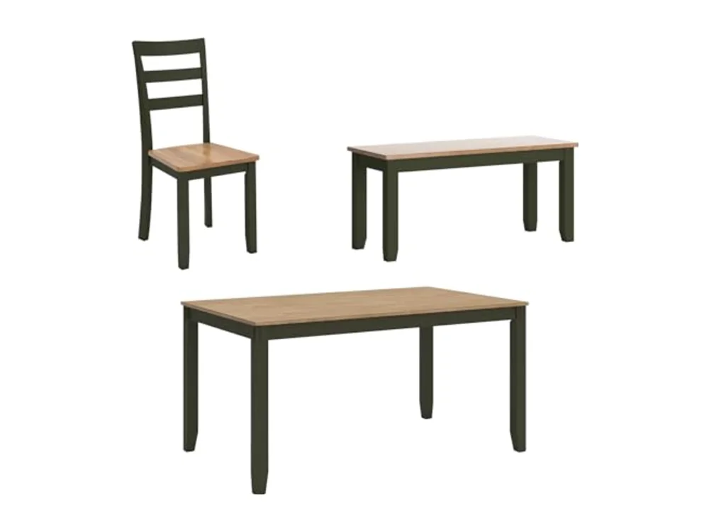 Gesthaven Dining Table Set with 4 Chairs and Bench