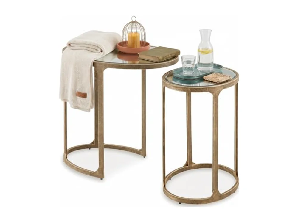 Irmaleigh Mirrored Nesting Accent Table Set of 2