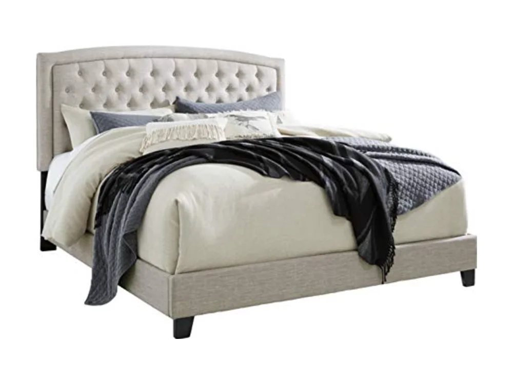 Jerary Farmhouse Button-Tufted Upholstered Platform Bed