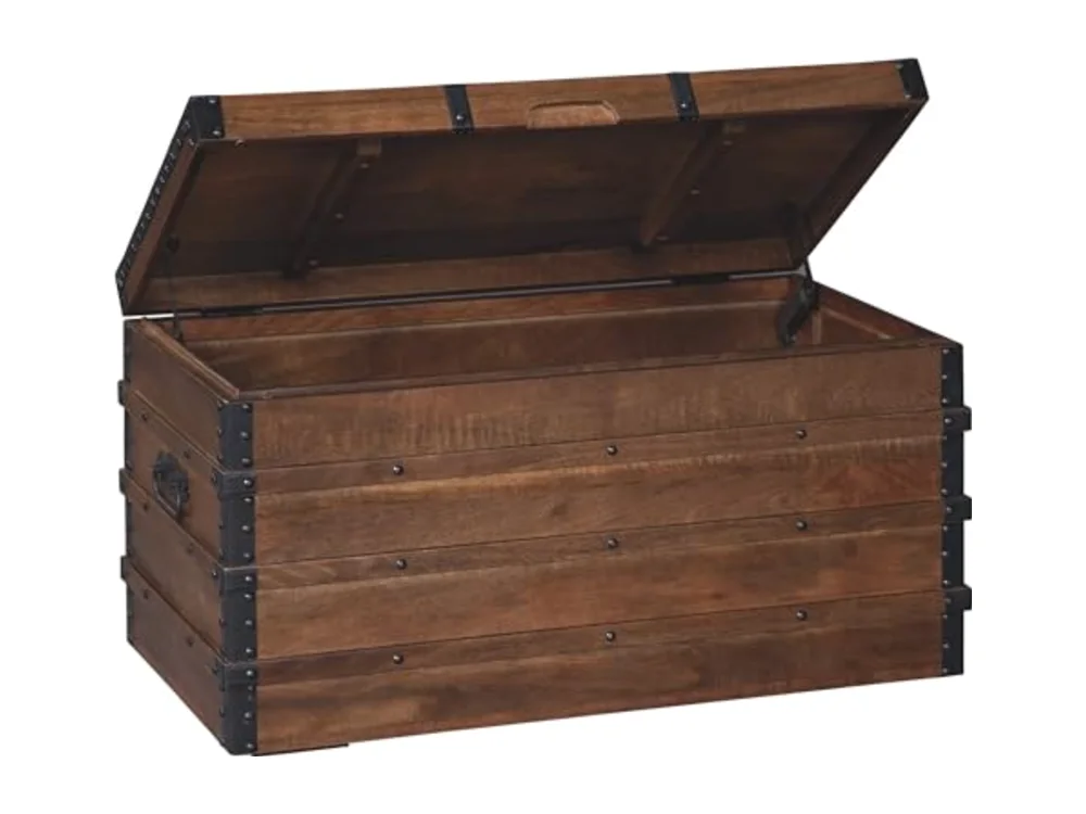 Kettleby Vintage Wood Storage Trunk or Coffee Table with Lift