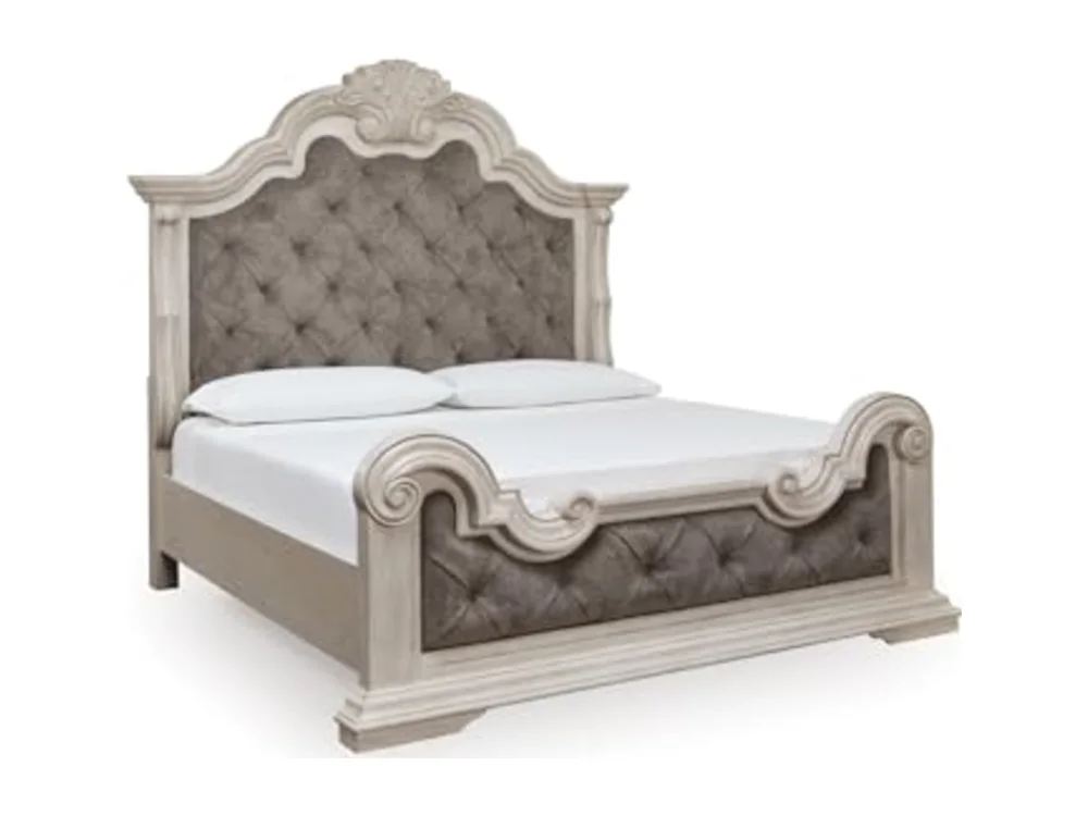 King Upholstered Panel Bed