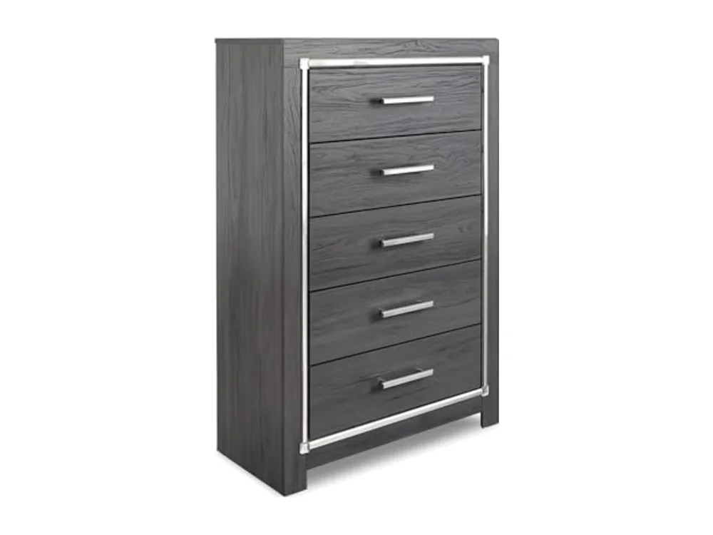 Lodanna Fully Assembled Gray 5 Drawer Chest