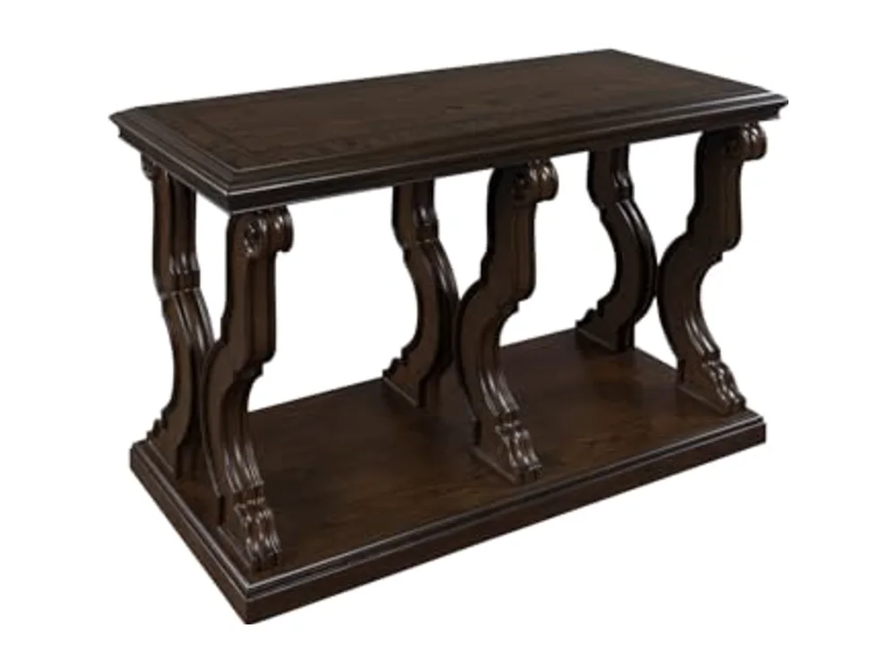 Maylee Classic Sofa Table with Open Shelf and Scroll Legs