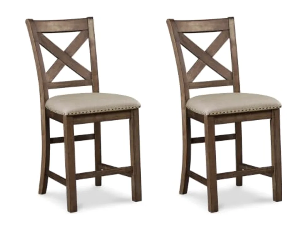 Moriville Rustic Farmhouse 24.5" Upholstered Barstool