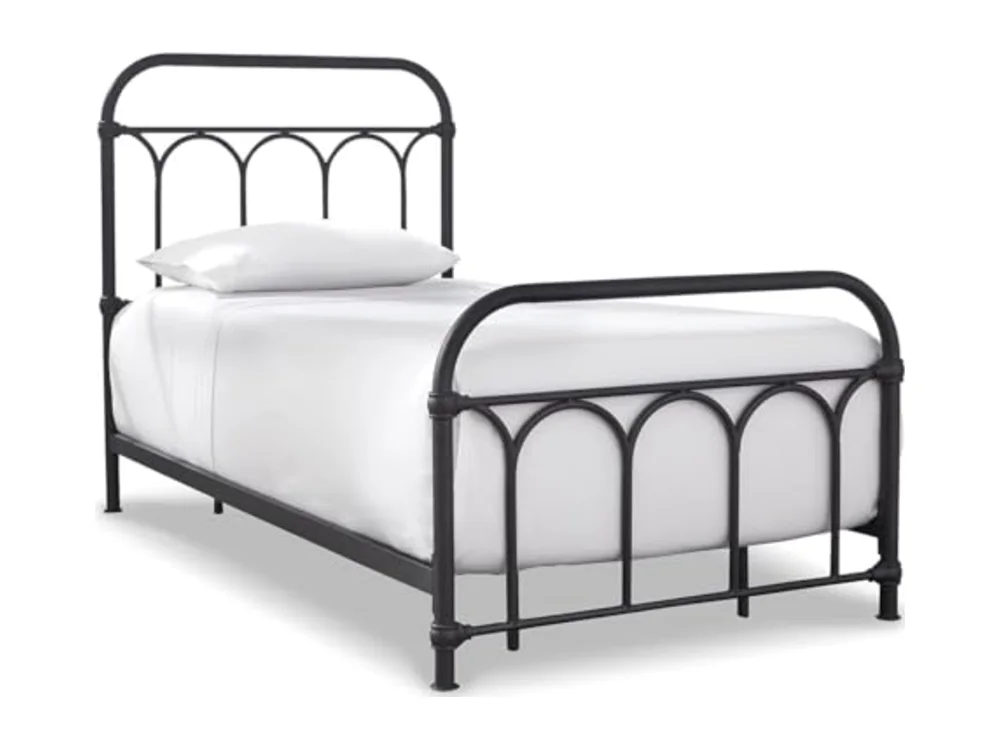 Nashburg Farmhouse Industrial Twin Metal Bed