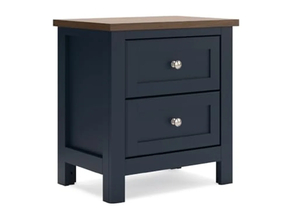 Nightstand Vintage 25" 2 Drawer Blue