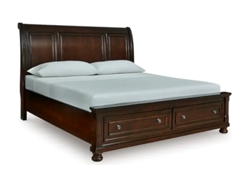 Porter Traditional 2-Drawer King Sleigh Storage Bed with Bun