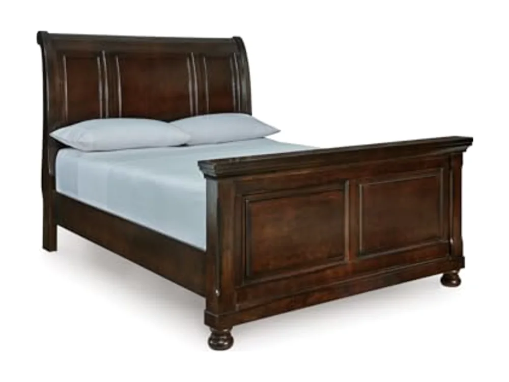 Porter Traditional Queen Sleigh Bed with Bun Feet