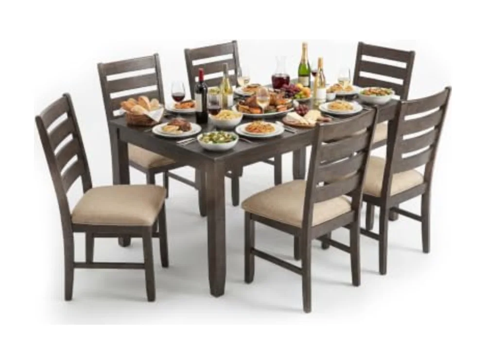 Rokane 7-Piece Dining Room Table Set with 6 Upholstered Chairs