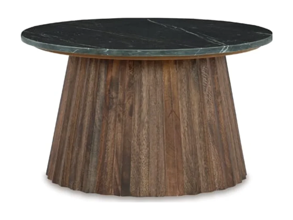 Round Fluted Marble Coffee Table