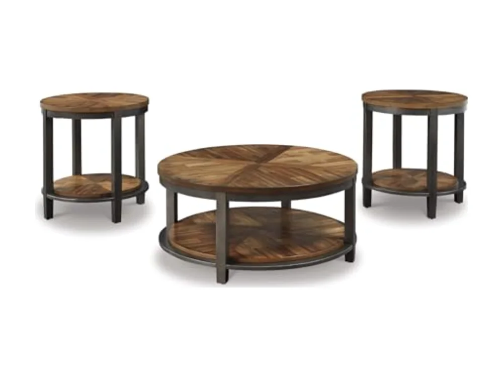 Roybeck 3-Piece Wood Coffee and End Table Set