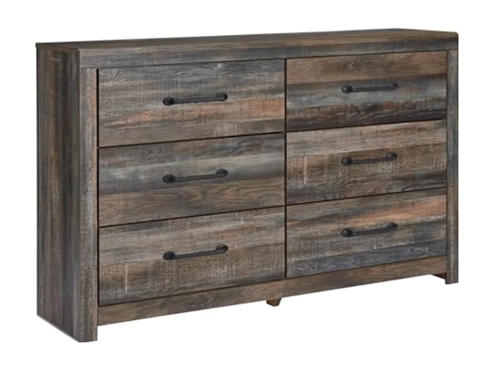 Rustic 6 Drawer Bedroom Dresser