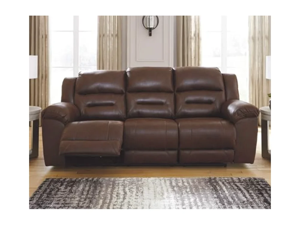 Stoneland Faux Leather Double Reclining Loveseat with Console