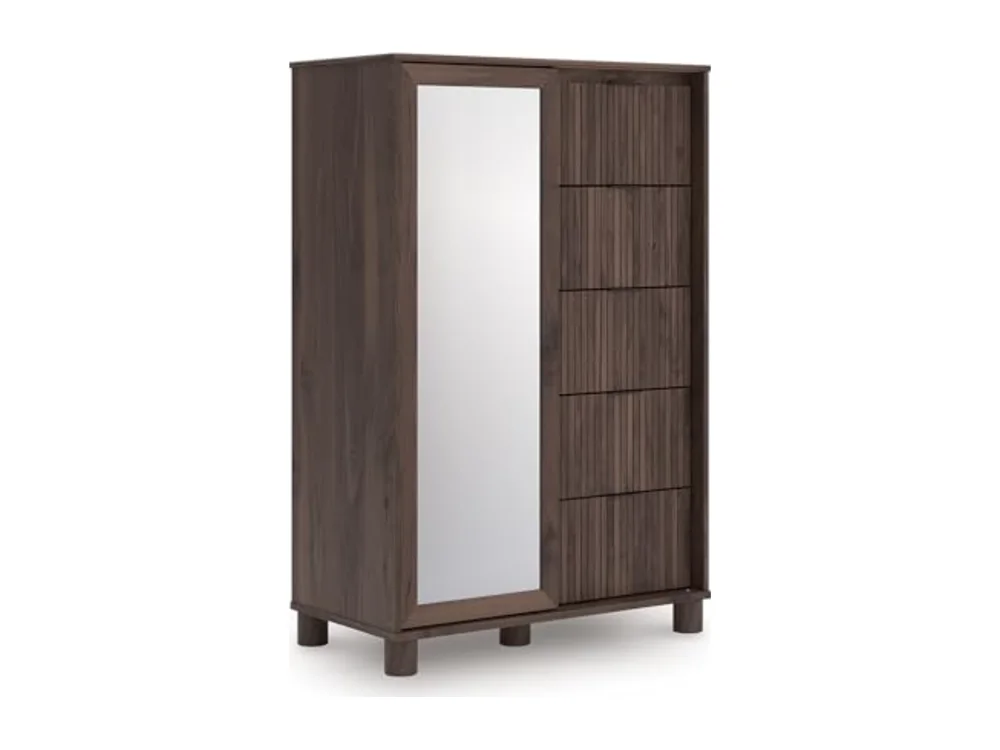 Symarro Casual Dressing 5-Drawer Chest with Walnut Finish