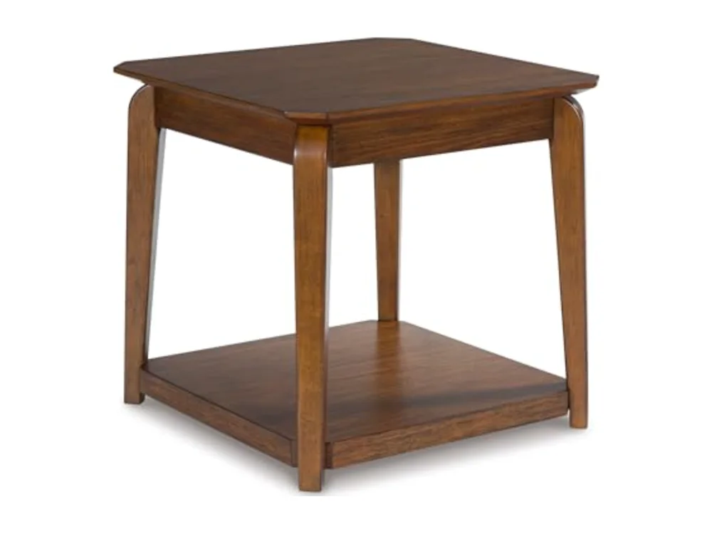 Trenmour Mid-Century Modern End Table with Lower Open Shlef