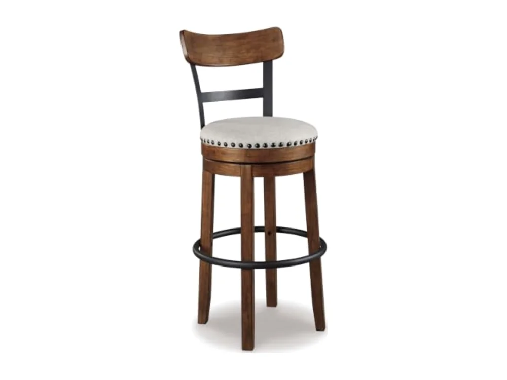 Valebeck 30″ Farmhouse Pub-Height Swivel Barstool With Back