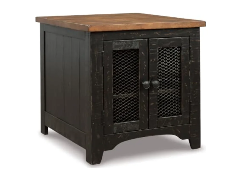 Valebeck Farmhouse Rectangular End Table with Storage