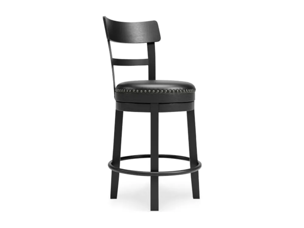 Valebeck Faux Leather Upholstered Swivel Barstool